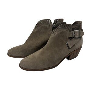 Vince Camuto Panthea Taupe Suede Ankle Bootie Women's 7M Leather Casual Beige